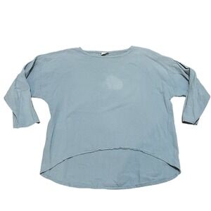 Oh My Gauze! Blue 100% Cotton High-Low Hem‎ 3/4 Sleeve Tunic Top Size 1 (S/M)